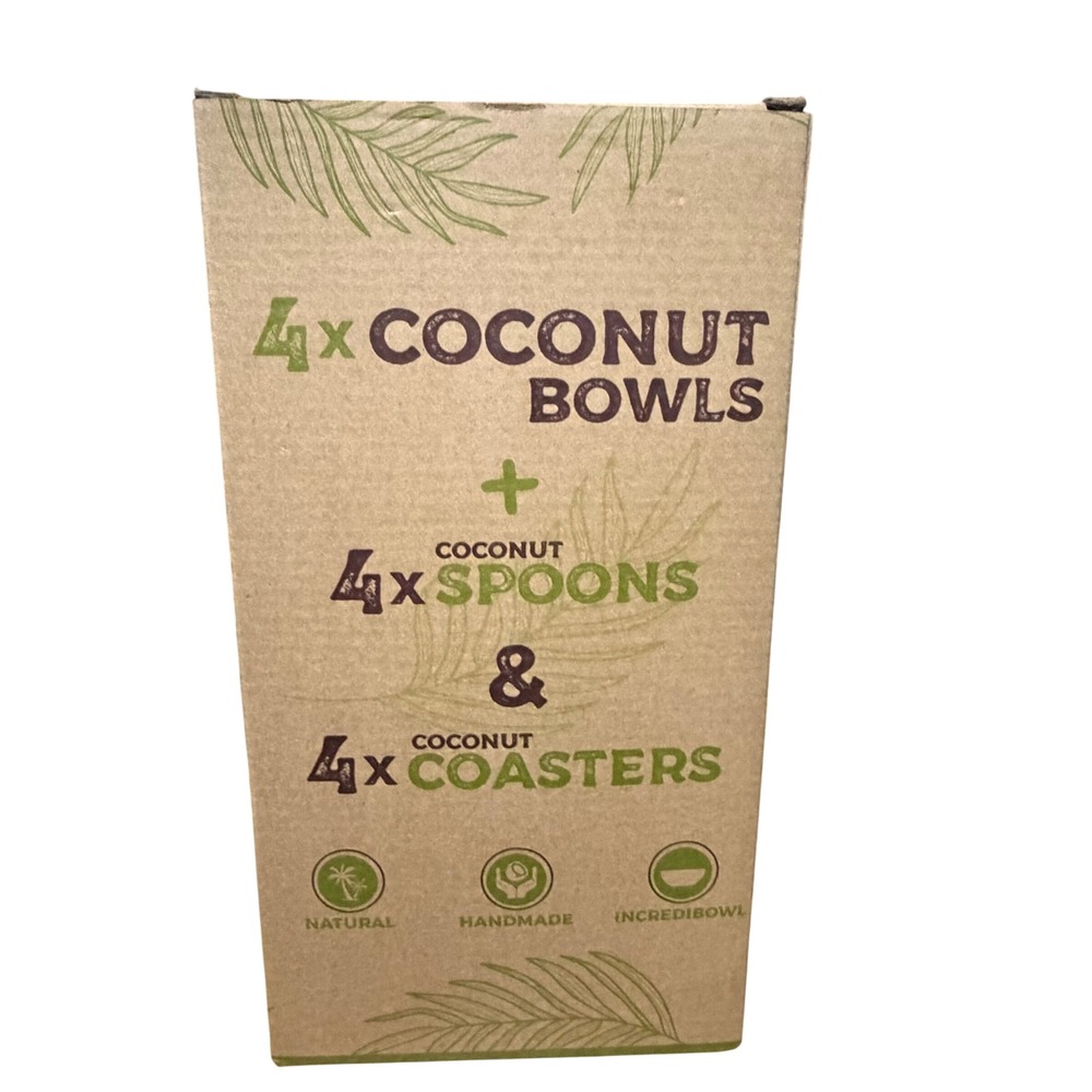 Cocovibes Incredibowl 12pc Set 4 Coconut Bowls 4 Spoons eco friendly gift handmd